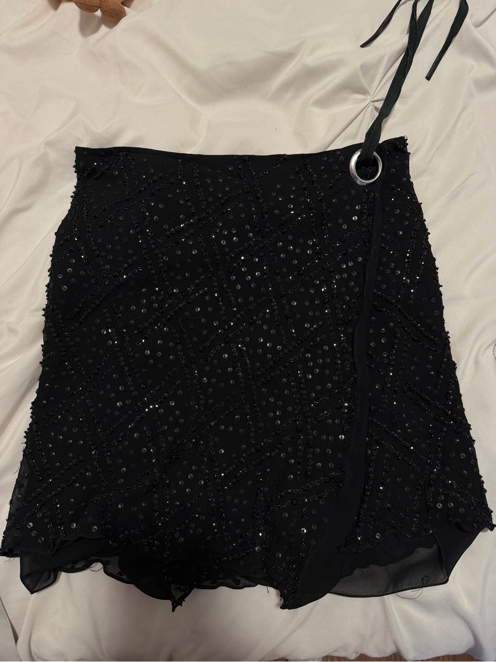 Emporio Armani Black Sequin Mini Skirt
